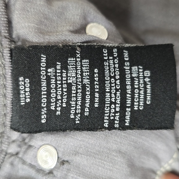 Affliction-Raquel- Size 30 Jean's from the black Premium line- Fluer Gray - Picture 7 of 12